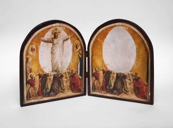 The Surprise (from Beato Angelico), 1986 photograph, ink, wood