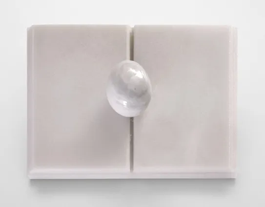 Untitled (book with egg), 1985 marble