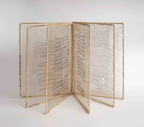 Fixed book with writing, 1980