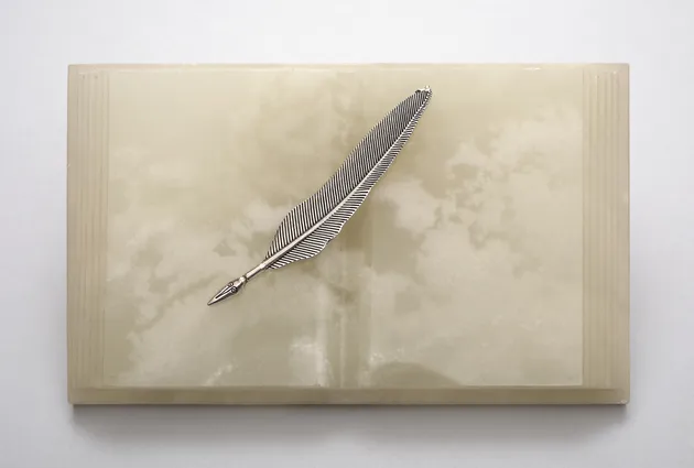 Untitled (Book with Silver Feather), 2001