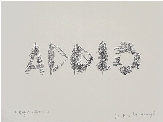 <em>Pannello per finestra di città (Adieu to the trees)</em>, 1971